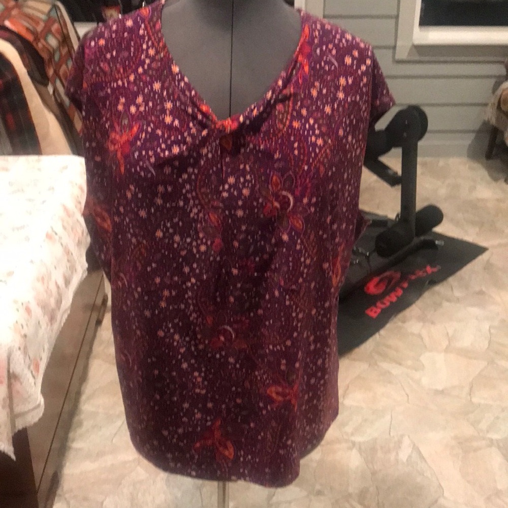 Chaps Top Sleeveless Floral